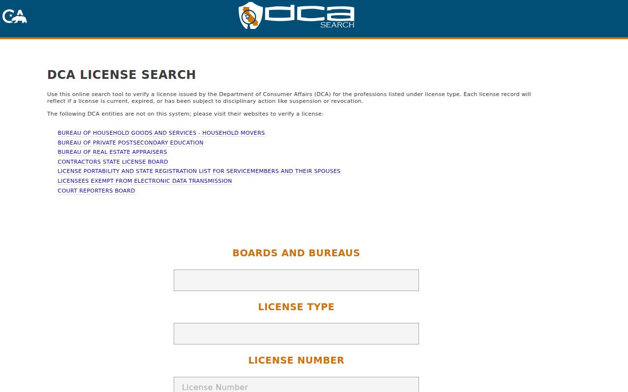 Contra Costa County residents directory professional license search